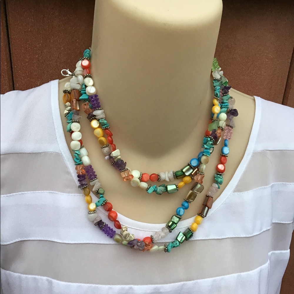 Colorful Beaded Necklace, fun